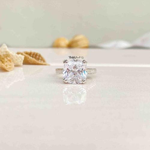 Bonny Cushion Cut Silver Ring