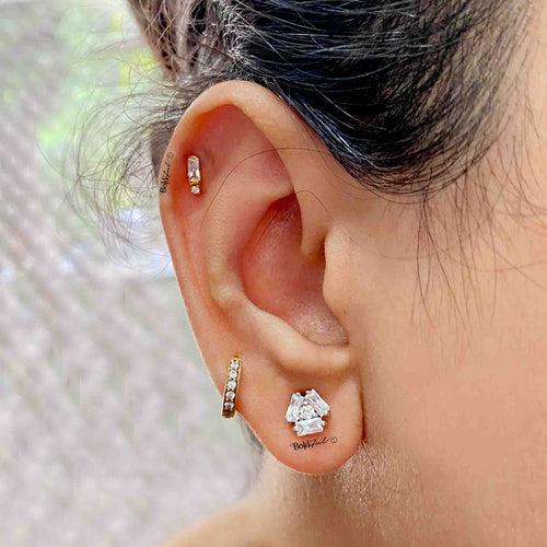 Exclamation Silver Helix Earstuds