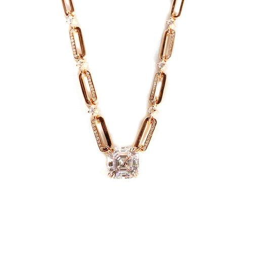 Fervent Asscher Cut Link Necklace