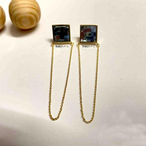 Gilt Chain Silver Earrings