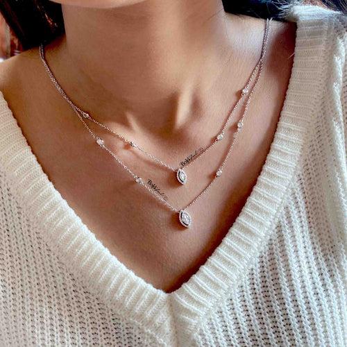 Marquise Droplet Layered Necklace