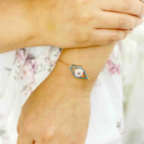 Mod Evil Eye Silver Bracelet