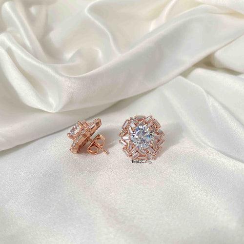 Ornate Baguette Moissanite Studs