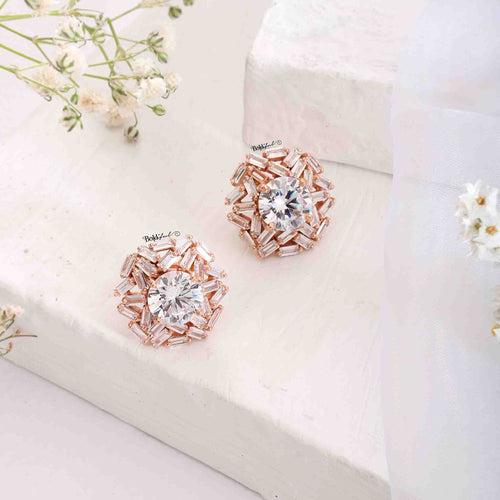 Ornate Baguette Moissanite Studs