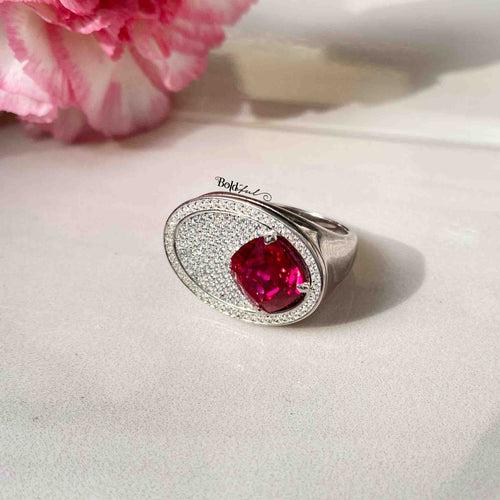 Pink Cushion Cut Cocktail Ring