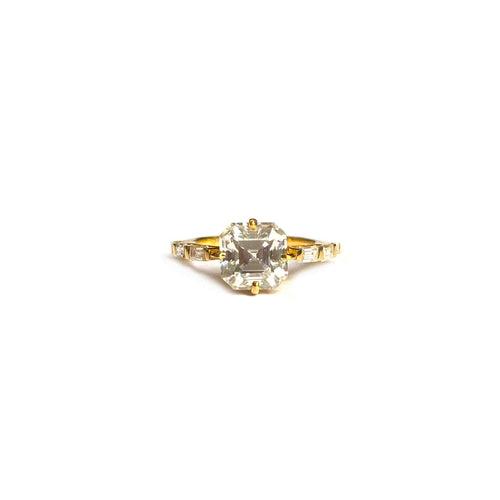 Spiffy Asscher Cut Moissanite Ring