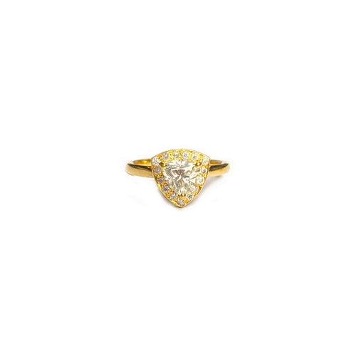 Trillion Moissanite Gold Ring