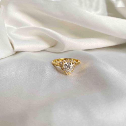 Trillion Moissanite Gold Ring