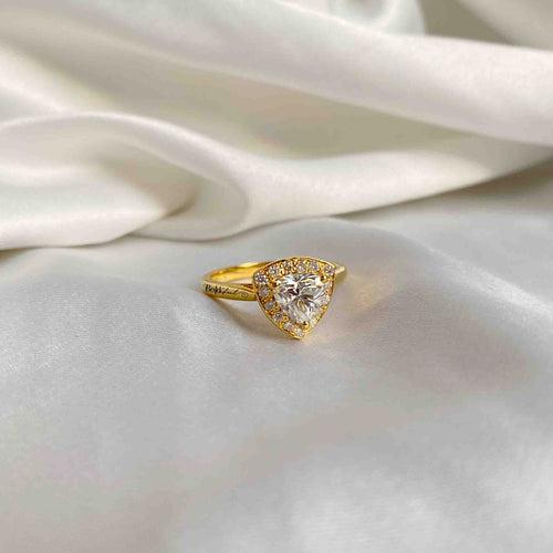 Trillion Moissanite Gold Ring