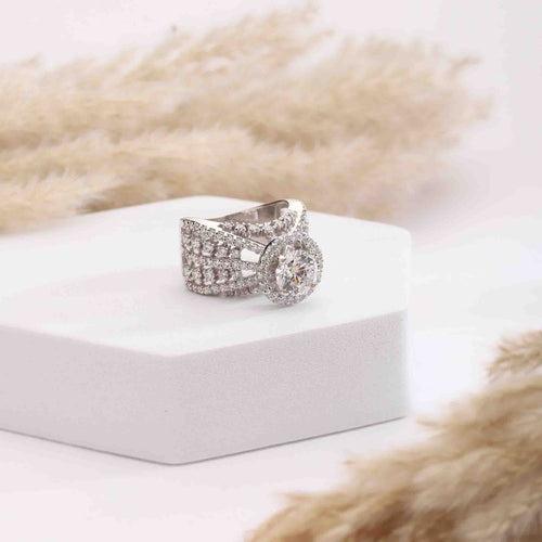 Upbeat Solitaire Silver Ring