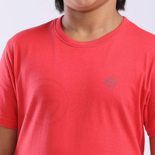 Stain Repeller Solid Salmon Red Tee