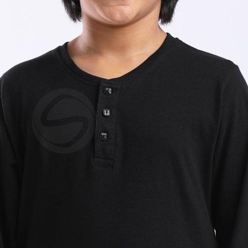 Stain Repeller Tees Classy Black Henley Tees