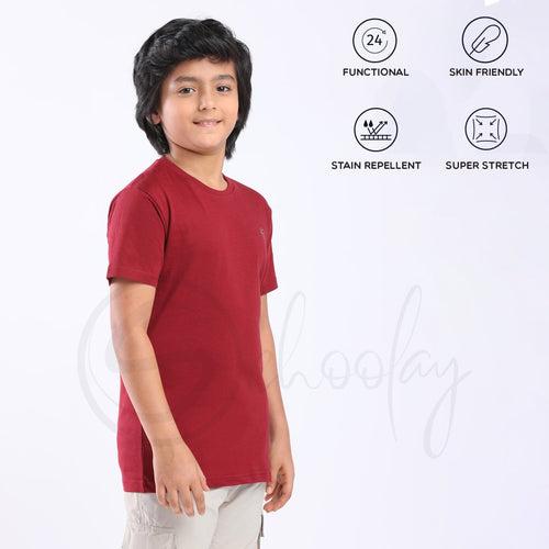 Stain Repeller Solid Maroon Tee