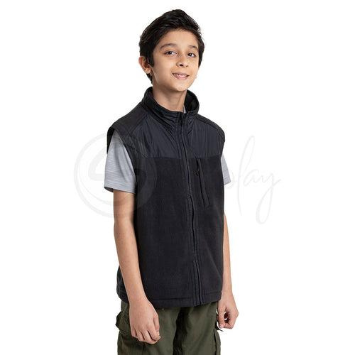 Polar English Fleece Bomber Vest - Black