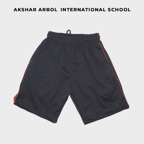 Akshar Arbol Light Grey Shorts with Orange Piping (ELC1- G3)