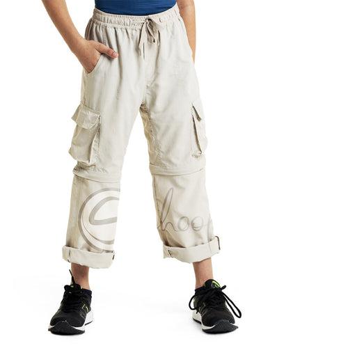 Beige 4 in 1  Convertible Cargos (Full Pant, 3/4th , Shorts & Pouch)