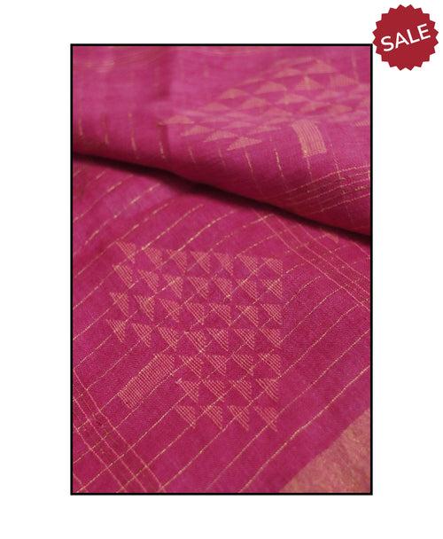 Kaisori Ekaya Gulab Jamdani Linen  saree