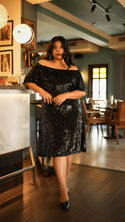 Black Sequin Dress