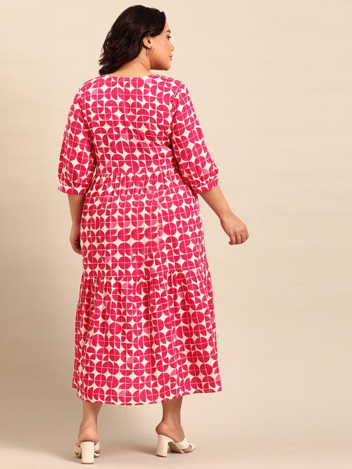 Geometric Print Tier Dress