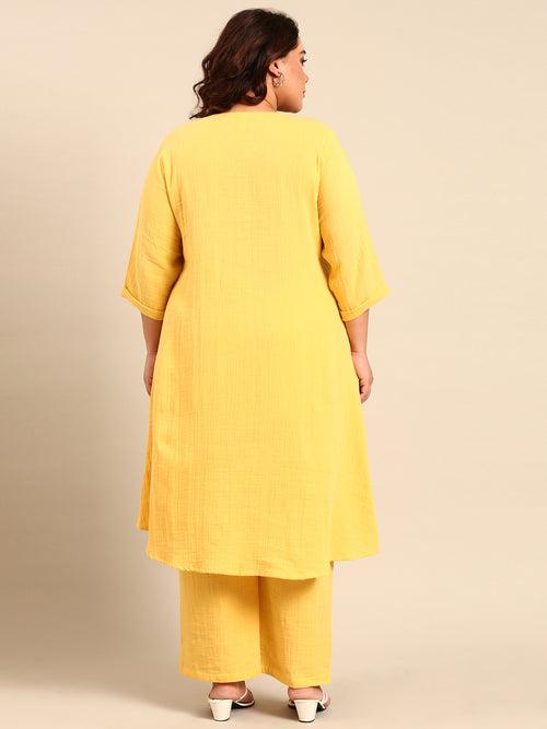 Cotton Pintucked Kurta Set