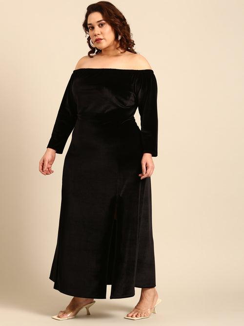 Black Velvet Maxi Dress