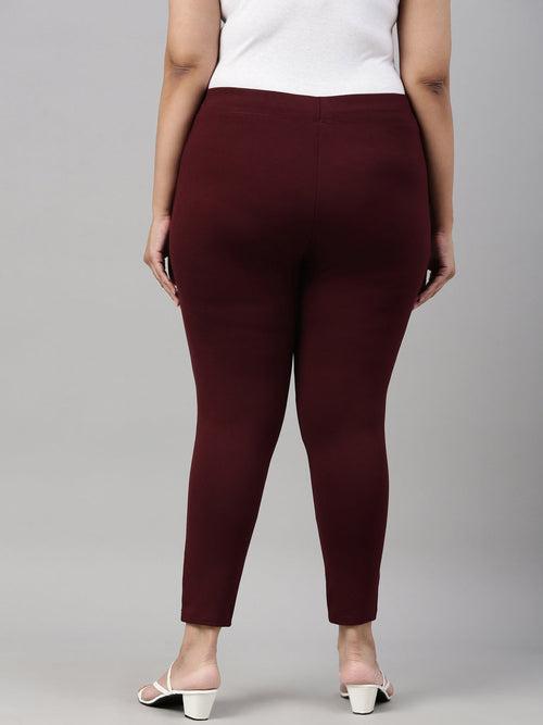 High Stretch Burgundy Pants(Short-34")