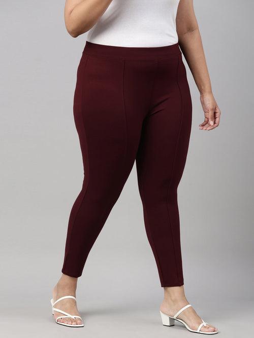 High Stretch Burgundy Pants(Short-34")