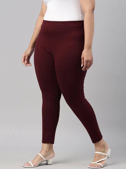 High Stretch Burgundy Pants(Short-34")