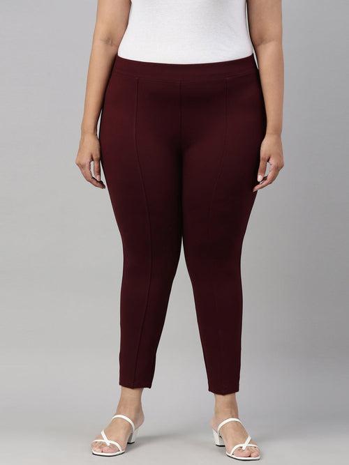 High Stretch Burgundy Pants(Short-34")