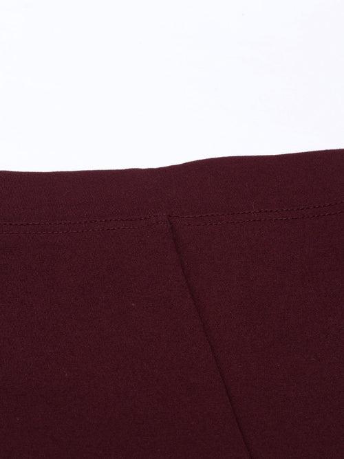 High Stretch Burgundy Pants(Short-34")