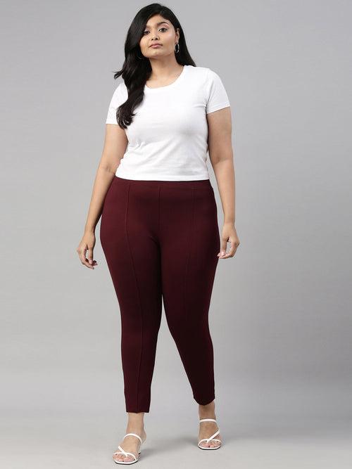 High Stretch Burgundy Pants(Short-34")