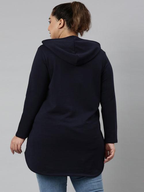 Navy Blue Sweatshirt With Hoodie