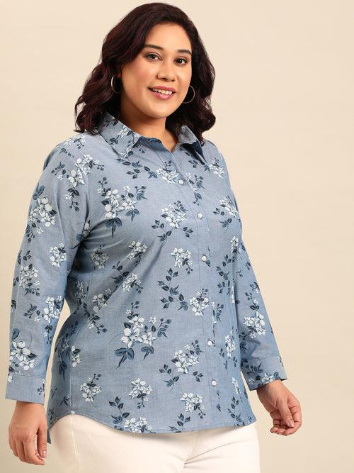 Chambray Printed Shirt