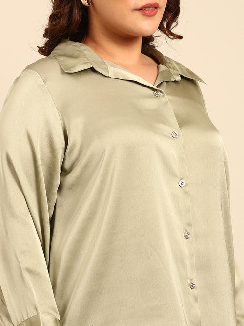 Satin Green Shirt