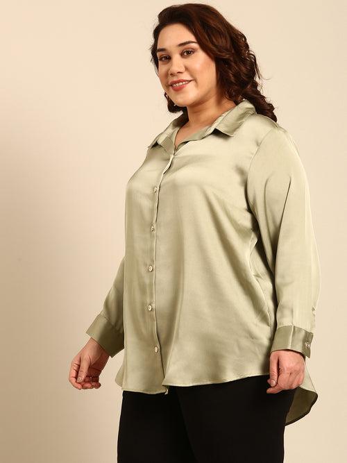 Satin Green Shirt