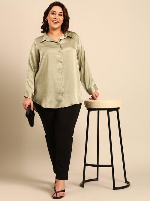 Satin Green Shirt