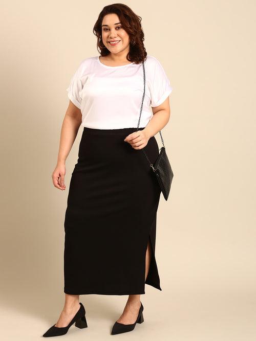 Black Side Slit Skirt