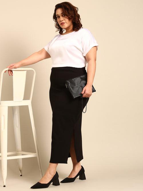 Black Side Slit Skirt