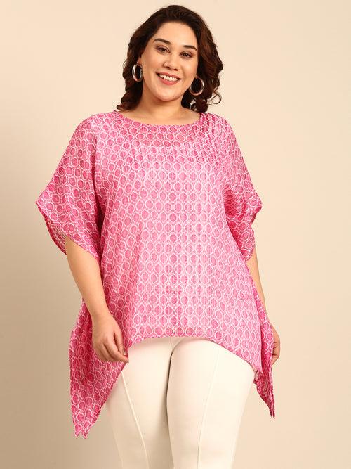 Pink Ethnic Printed Kaftan