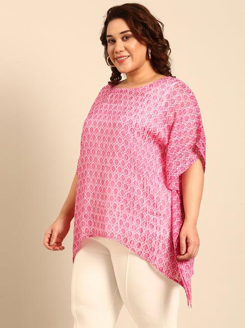 Pink Ethnic Printed Kaftan