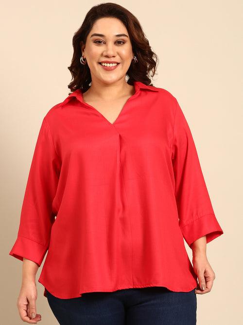 Rose Solid Basic Formal Top