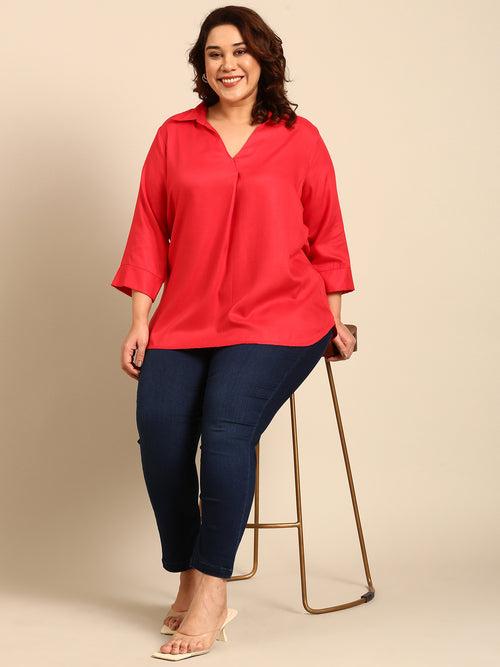 Rose Solid Basic Formal Top