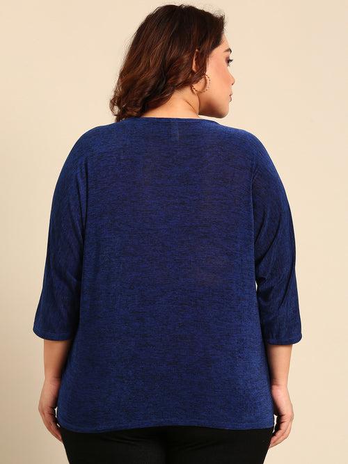 Navy Shimmer Top