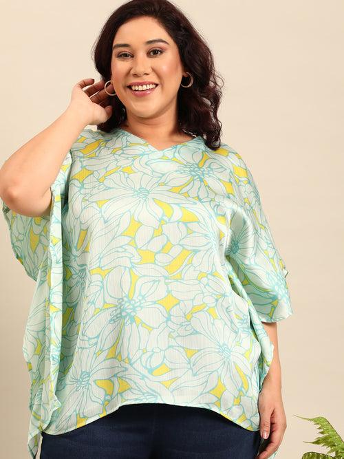 Mint Printed Kaftan