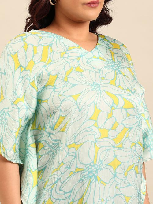 Mint Printed Kaftan