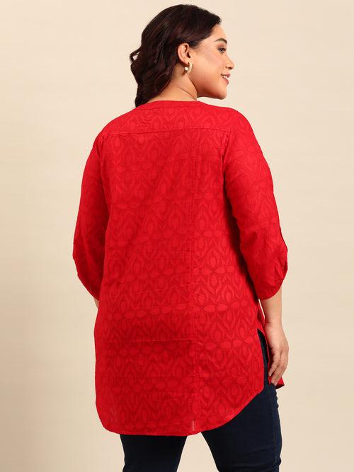 Red Embossed Tunic