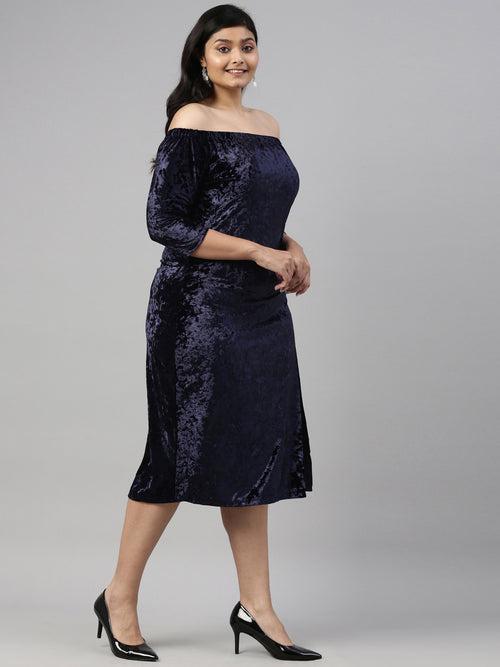 Off-Shoulder Velvet Dress
