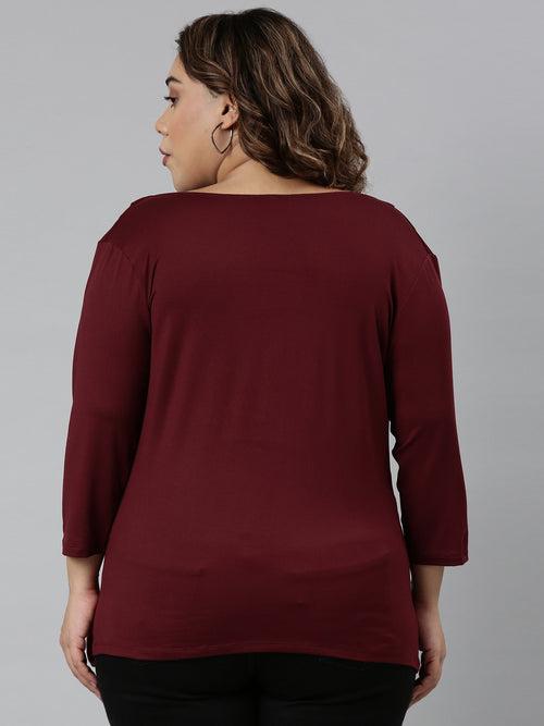 Maroon Cowl Neck Top