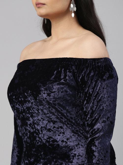 Off-Shoulder Velvet Dress