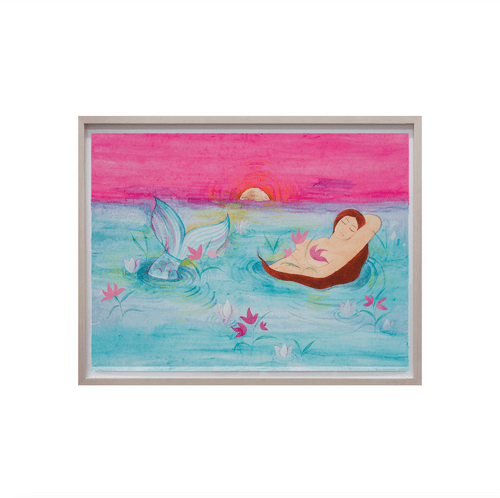 Hiba Schahbaz, Dreaming at Sunset, 2022; Hand-Embellished, Signed, and Numbered Limited Edition Print